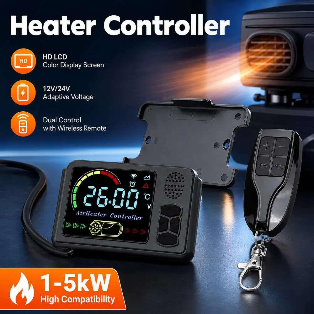 1-5KW Efficient Parking Heater Featuring LCD Display Remote Control for 12V 24V Vehicles Like Trucks Campers