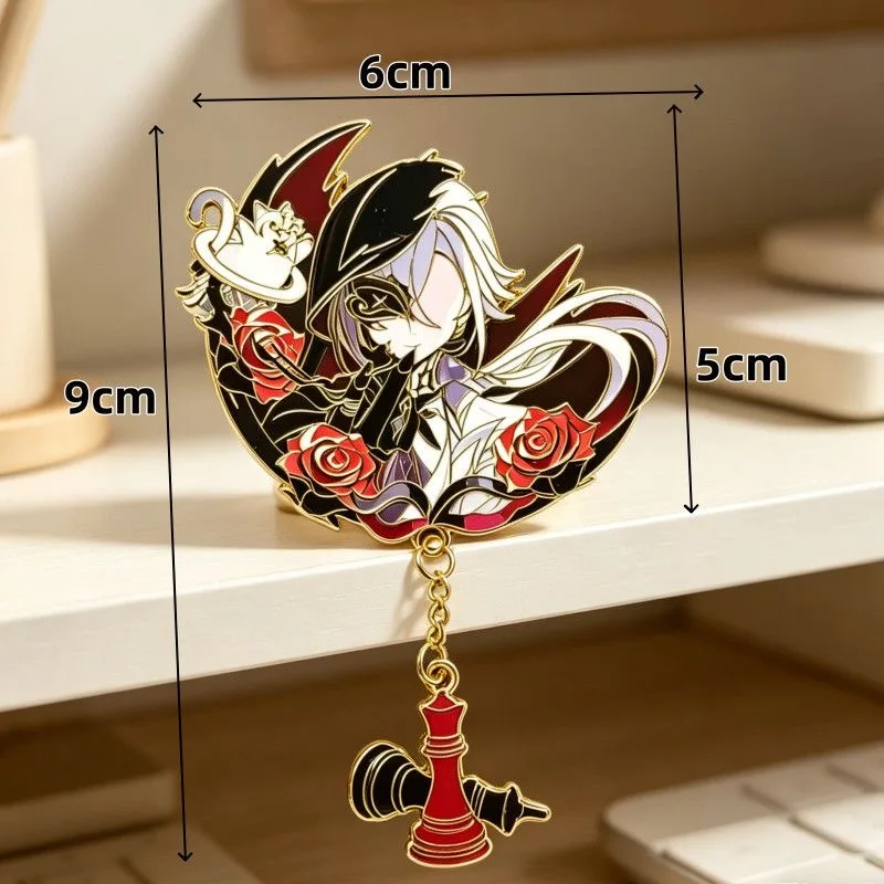 Genshin Impact Nicole Reeyn Doktor Cosplay Abzeichen Anime Il Dottore Arlecchino Halloween Party Kostüme Pins Rucksack Weihnachtsdekoration – Detail 2