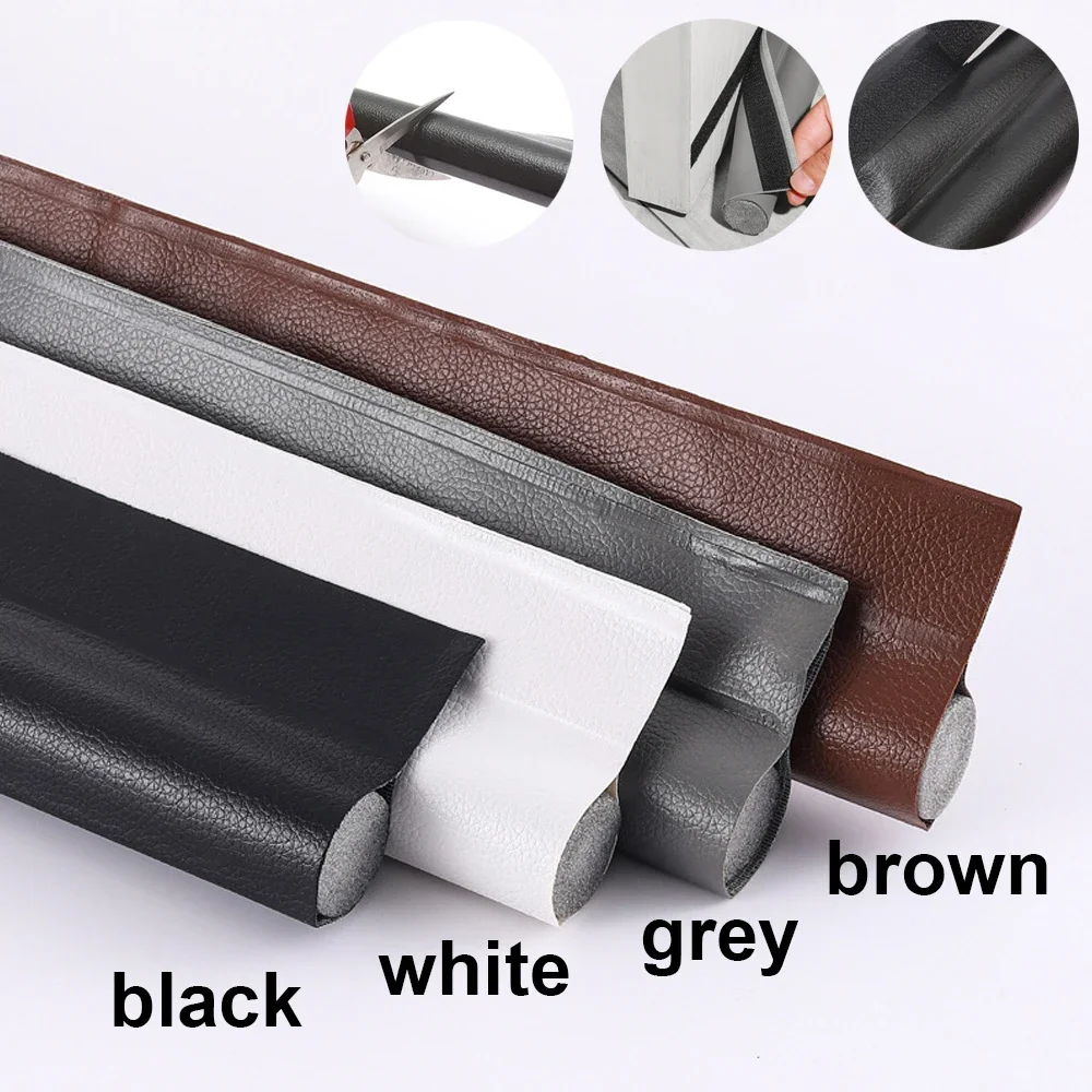 Unilateral Door Bottom Sealing Strip Wear-resistant Leather Foam Windproof Seal Adjustable One Side Seal Strip Door Weatherstrip