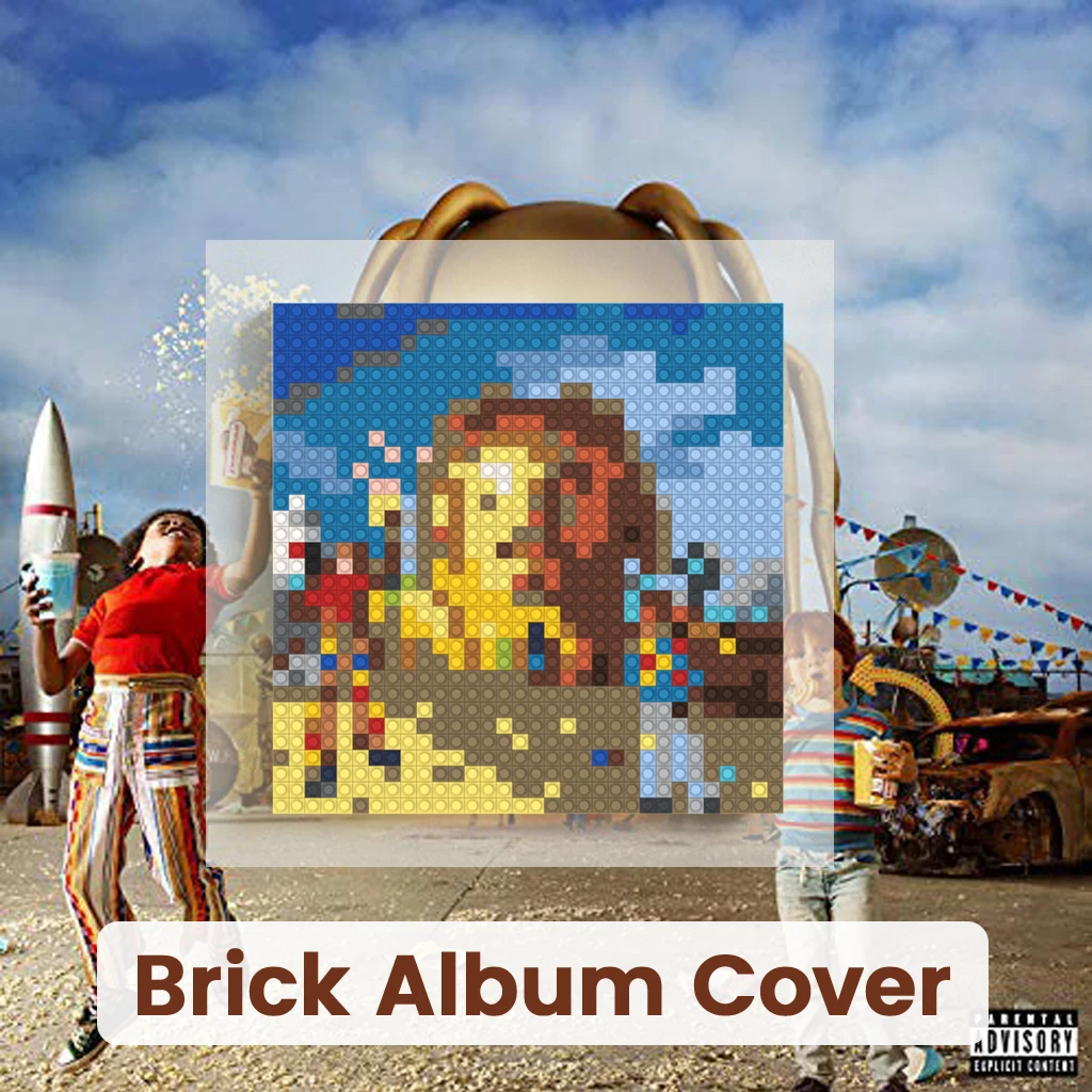 

T-Travis Scott Building Blocks Brick Mosaic Pixel Poster Hip Hop Music Wall Art Home Living Room Bedroom Decor