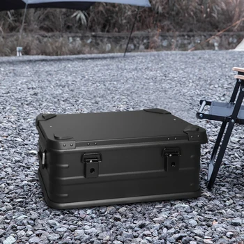 알루미늄 합금 보관함, 블랙, 야외 캠핑, 가정용 자동차 트렁크용, 30L, 50L, 80L 