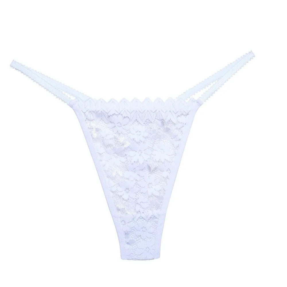 Fashion Mesh Lace Thong Women Thin Underwear Low Waist Lace Flower Briefs Transparent Lingerie T-Back Panties Girls