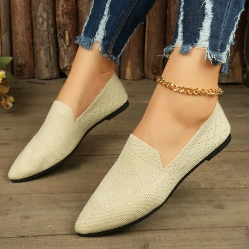 

*Summer Hot Selling Mesh Comfortable Elegant and Sexy Flat Shoes Fashionable New Pointed Anti Slip Casual Shoes for Women