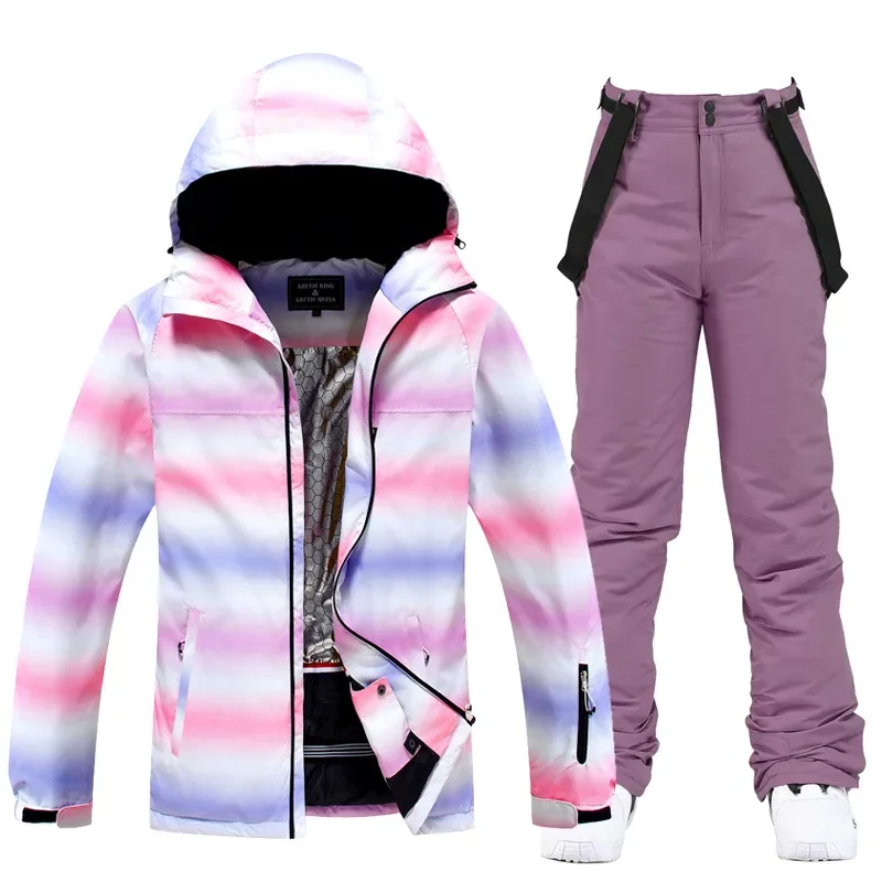 

2023 Fashion Ski Suit Women Winter Outdoor Windproof Waterproof Skiing Set Warm Skiing Snowboarding Set Snow Jacket Female