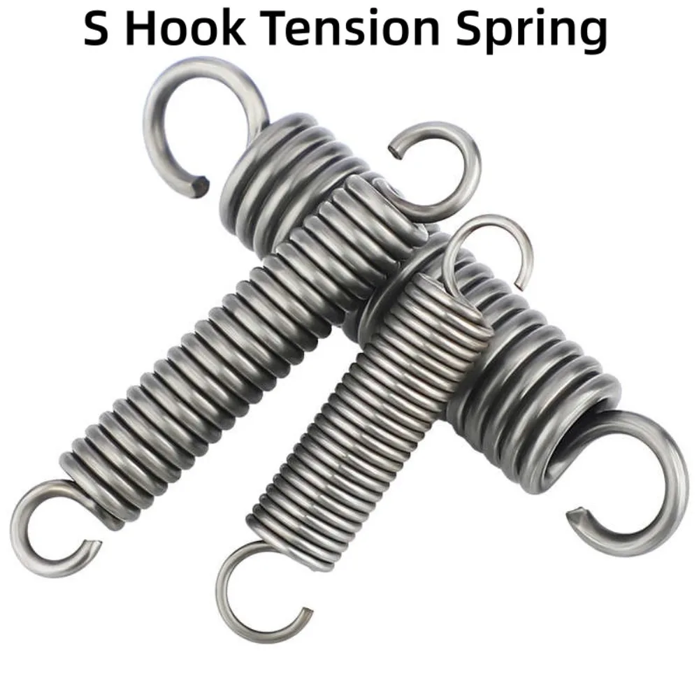 Durable Stainless Steel Extension Tension Springs, 1.5mm Wire, Open Hook Pullback Springs, Outer Dia 10-18mm, 30-335mm Length