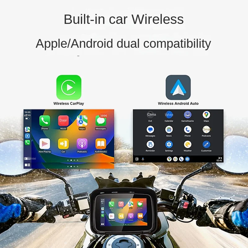 5 inch Motorcycle GPS Carplay Motorcycle Navigation IPX7 Waterproof Monitor Display  for Wireless Apple Carplay Android GPS Para