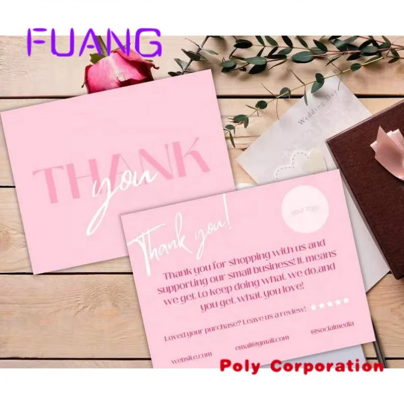 Low Moq Custom Printed Luxury Design Logo Thank You Cards For Business