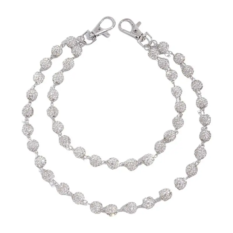 

39BD Unique Rhinestones Punk Jeans Chain for Girls Edgy Fashion Trousers Jewelry