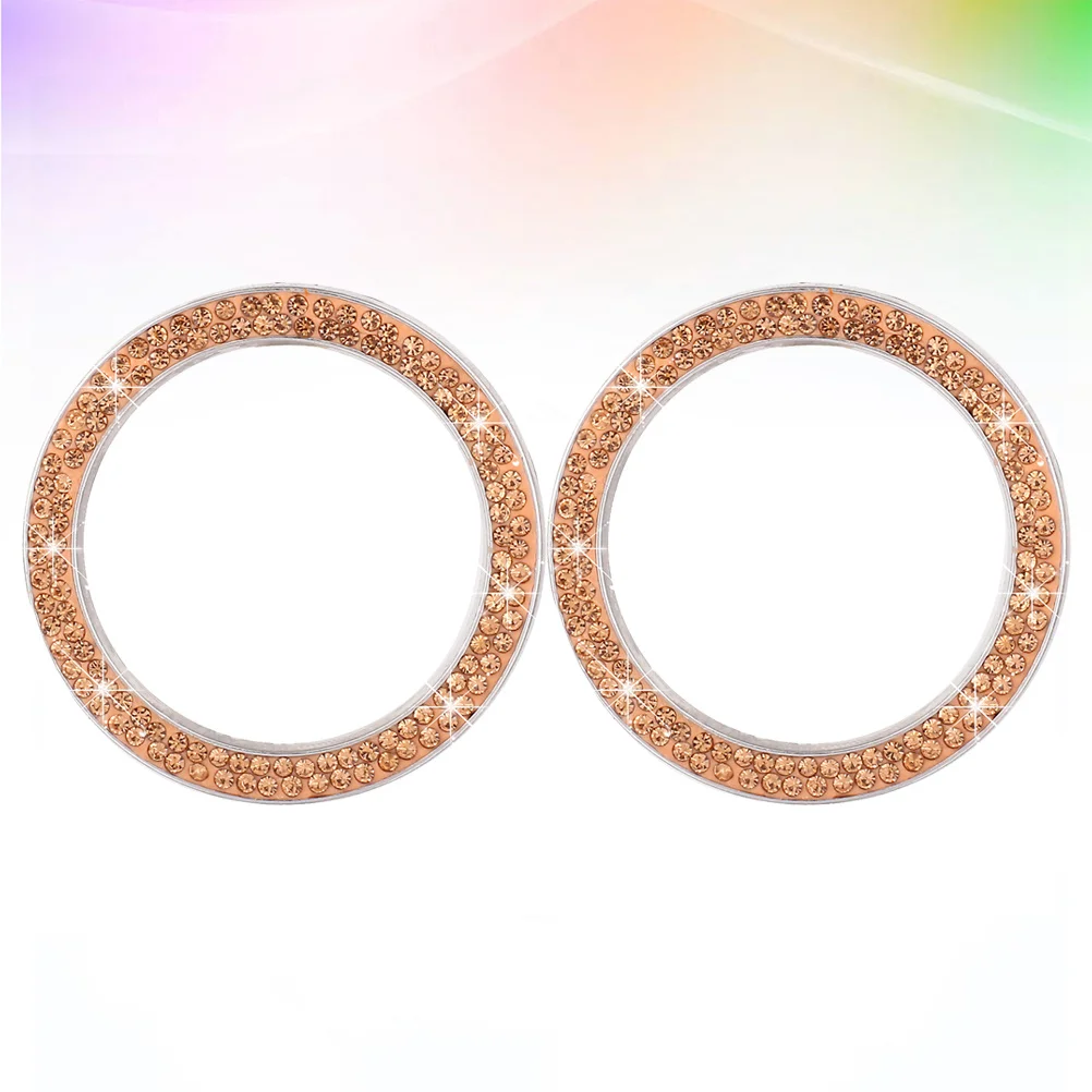 

2Pcs Car Engine Start Stop Button Ring Crystal Rhinestone Bling Sticker Elegant Car Ignition Decoration Accessories