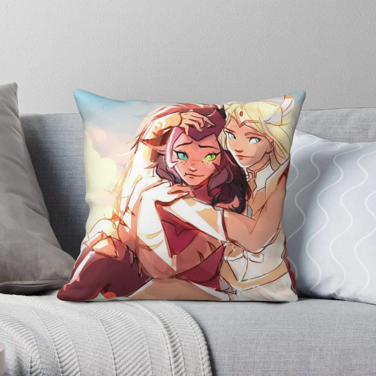 Catradora She-Ra Princess of Power Pillowcase Polyester Linen Velvet Printed Zip Decorative Throw Pillow Case Bed Cushion Cover