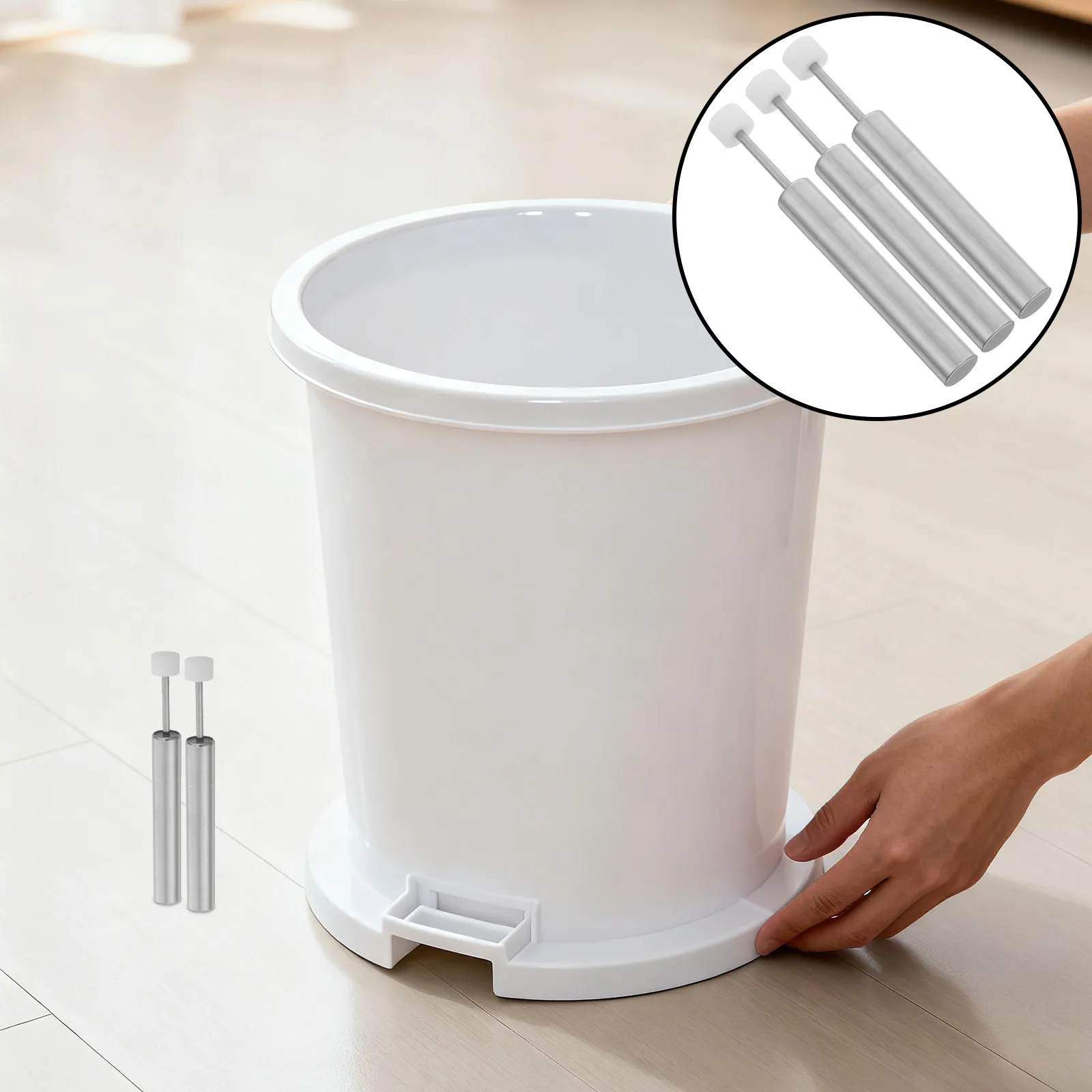 6pcs Hydraulic Soft-Close Trash Can Damper for Quiet, Adjustable Kitchen Waste Bin Lid Closure