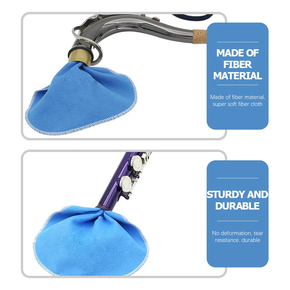 2Pcs Flute Clarinet Cleaner Cloth Professional Wind Instrument Cleaning Supply for Drying Moisture Protection