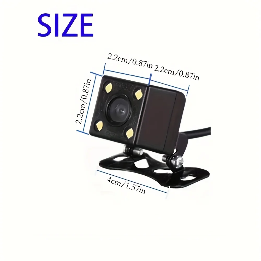 480P HD Rear View Backup Camera, 4LED CMOS Night Vision, Wide Angle, Full Color Reverse Assist for All Vehicles, Universal Fit