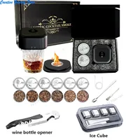 Electric Cocktail Smoker Kit with 6 Flavors Wood Chips Rechargeable No Butane Needed Birthday Christmas Bourbon Whiskey Gifts