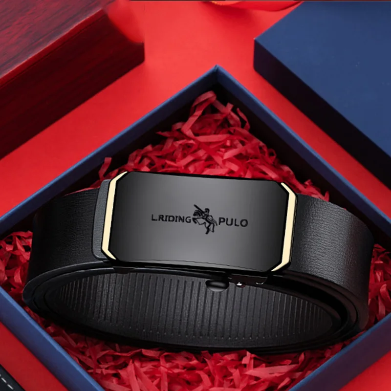 Cintura interna senza denti da uomo Cintura da lavoro Cintura per pantaloni alla moda versatile con fibbia automatica autentica