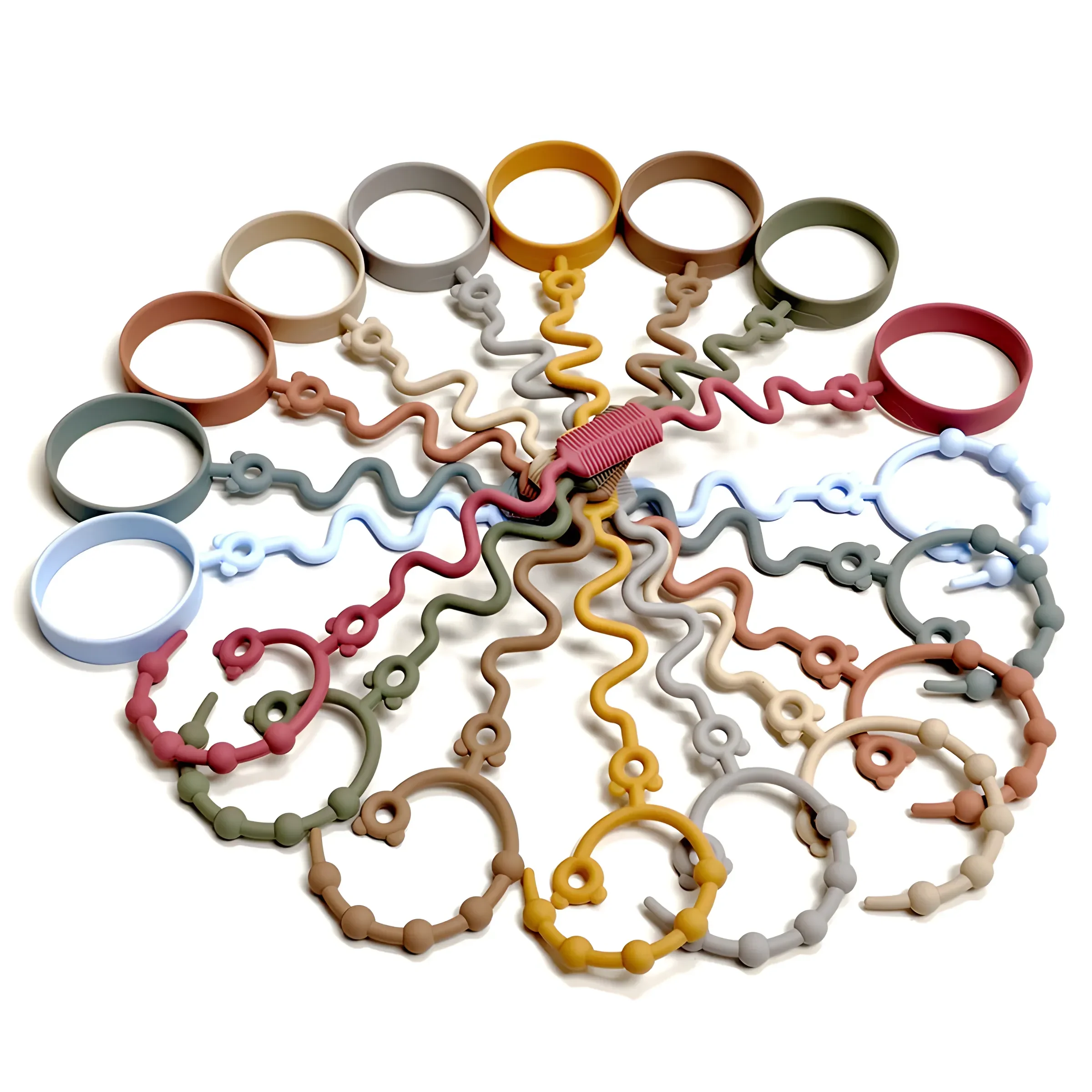 Baby special anti-loss chain food-grade children pacifier anti-drop chain teether toys water cup strap anti-loss rope image 2