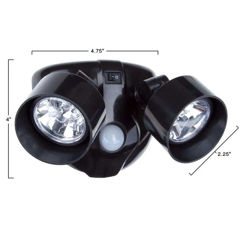 مستشعر حركة مزدوج الرأس LED ضوء أمان لاسلكي خارجي قابل للتعديل زاوية شعاع 360 درجة مقاوم للماء سهل التركيب للسلامة #3