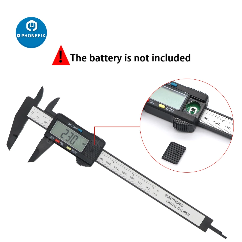 Calibrador Digital de 150mm, calibrador Vernier electrónico, Dial de fibra de carbono, micrómetro, regla Digital, herramienta de medición