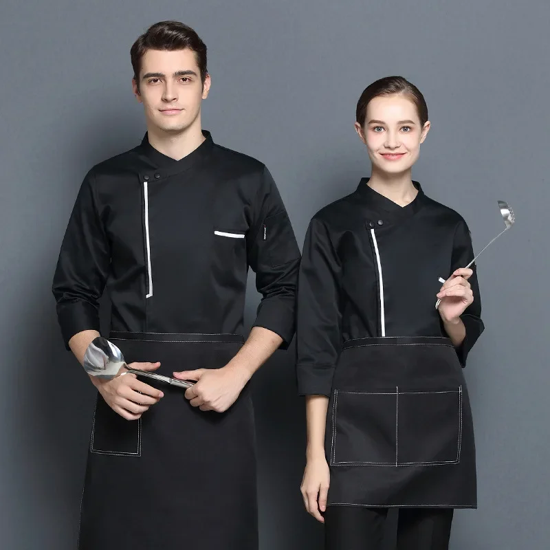 Neue westliche Restaurant Chef Uniform Café Küche Koch Jacke Hotel Food Service Kochen Outfit Cafe Shop Kellner Uniform