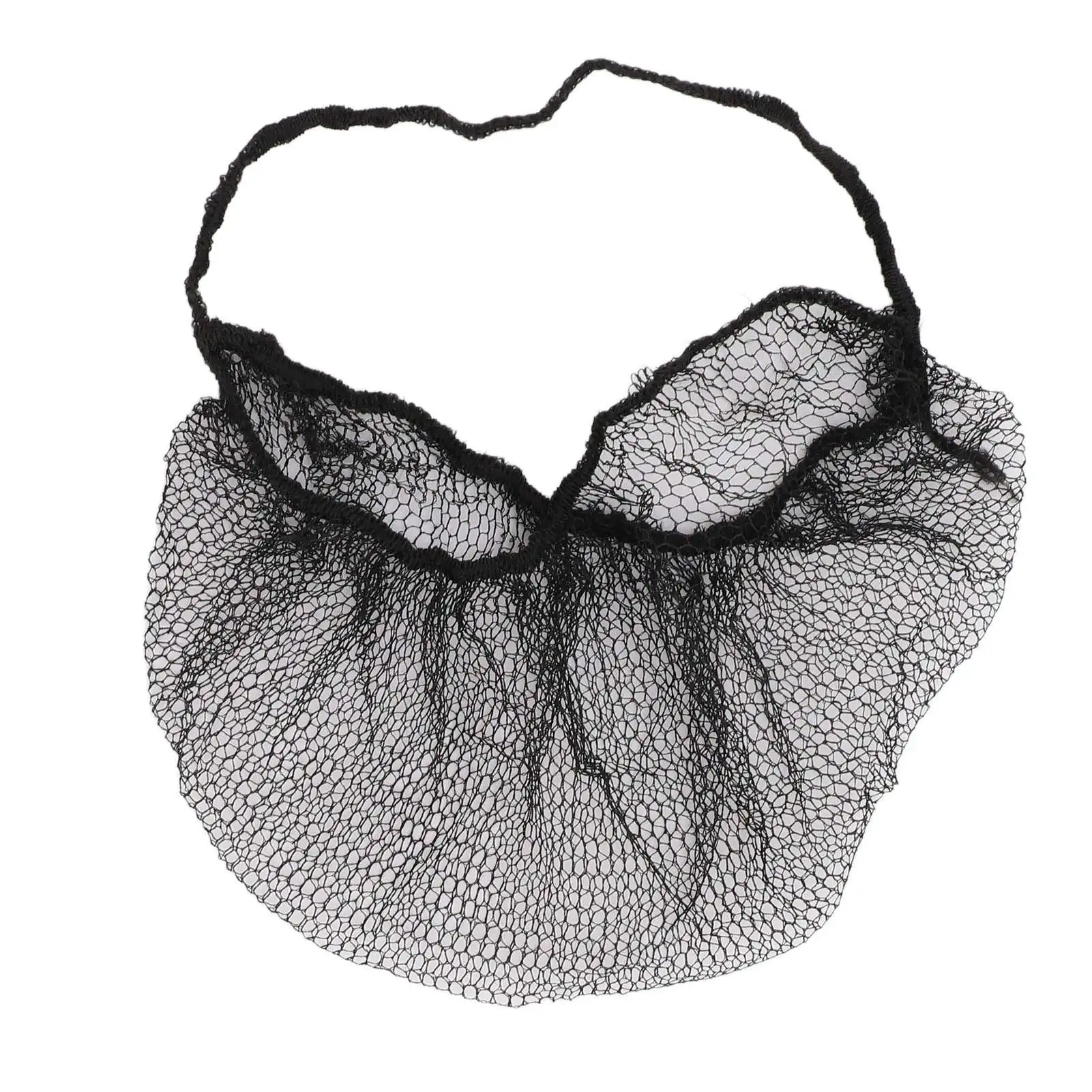 100pcs Disposable Beard Net Covers with Elastic Bands Full Coverage Breathable Beard Restraints for Safe Clean Work Environment