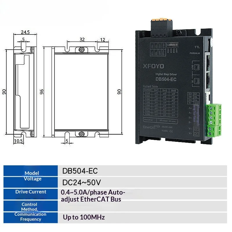 EtherCAT Stepper Motor Driver DC24-50V Bus Controller