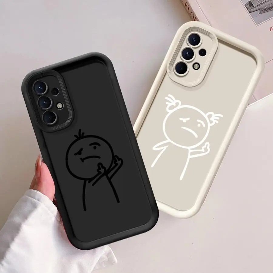 Soft Cover Case for Samsung Galaxy A56 A32 A16 A14 A26 A22 A33 A34 A23 A12 A36 A24 A13 New Cartoon Matchstick Man