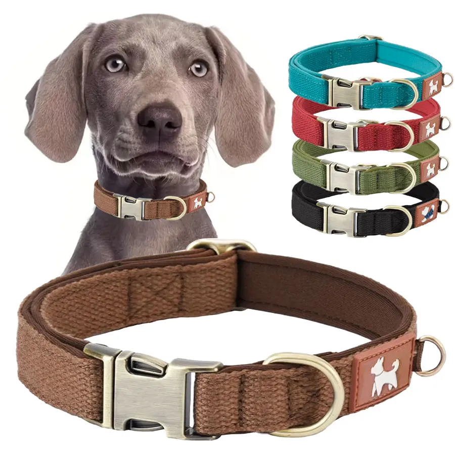 DC001 Dog Collars For Medium Dogs, Classic Heavy Duty Dog Collars With Quick Release Metal Buckle, Adjustable Medium Dog Collar