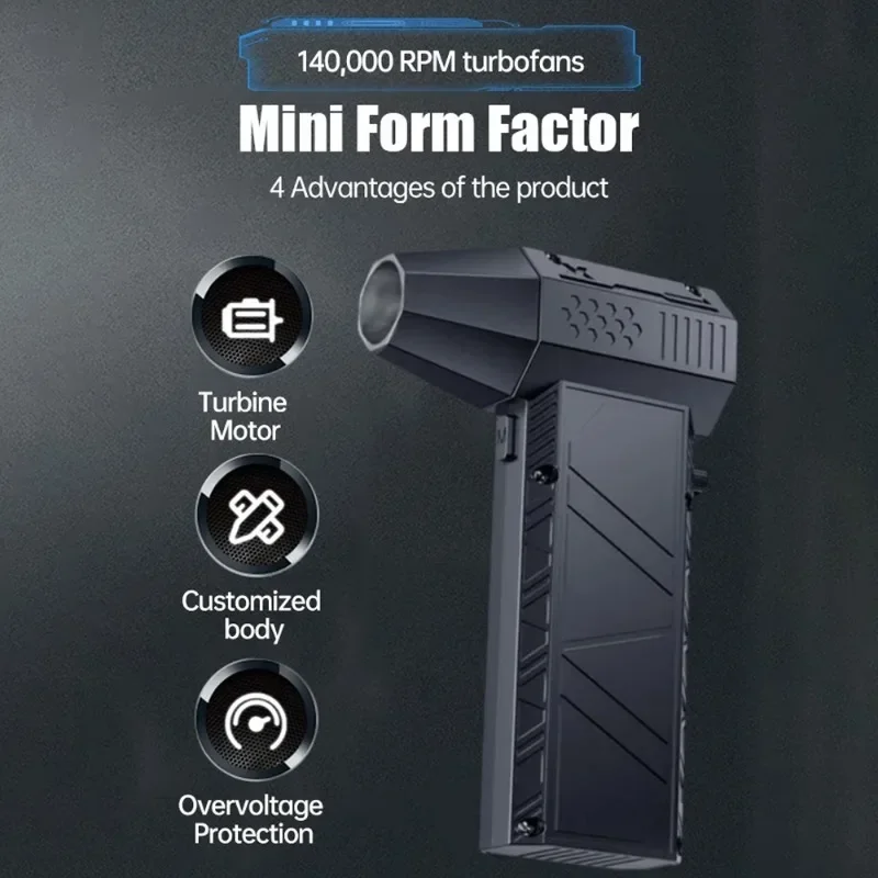 Nieuwe Mini X6 Violent Fan Krachtige ventilatorstofzuiger 140000 RPM borstelloze turbo-jetventilator Type-C Opladen van elektrisch gereedschap voor thuis en buiten