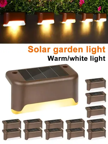 1/4/8/12/pcs Solar LED Lights Outdoor Garden Light Deck Lamp Solar Stairs Light Waterproof Solar Step Lamp Patio Garden Decor