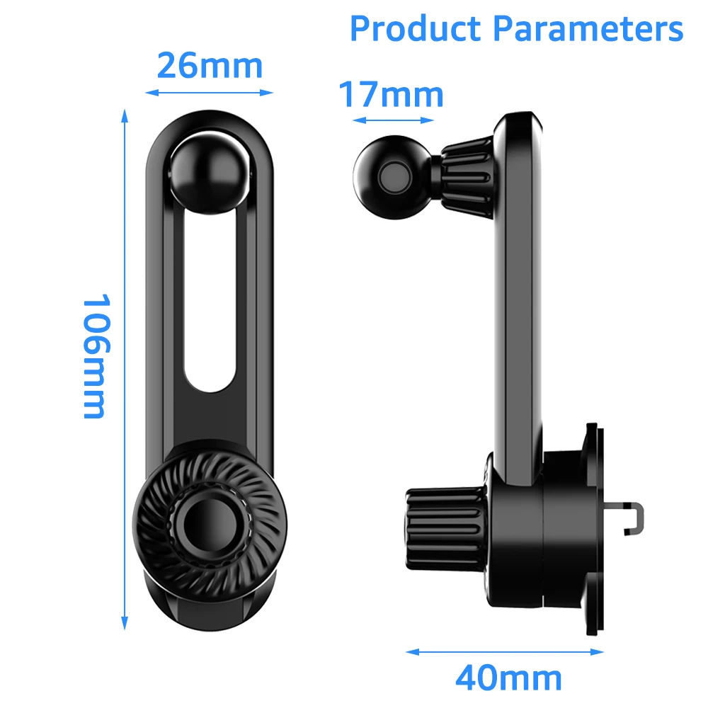 Auto-Lüftungsauslass Metallhakenklemme Upgrade 17mm Kugelkopfhalterung für Auto-Lüftungsclip-Halterung Auto-Handyhalter Zubehör – Detail 11