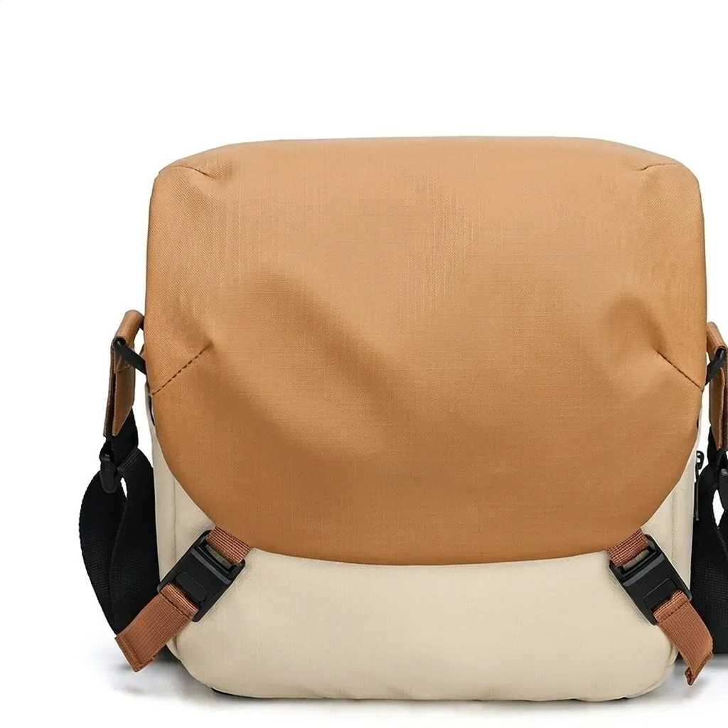 Two-Tone Camera Shoulder Bag Waterproof Nylon Crossbody Messenger with Padded Dividers for DSLR Mirrorless Canon Sony Nikon