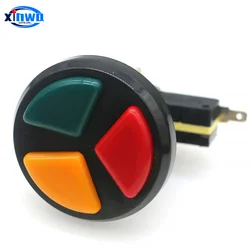 Baolian 3 In 1 Microswitches Push Button Round Triple Color Self Reset Switch For Coin Arcade Game Vending Machine Pinball Parts