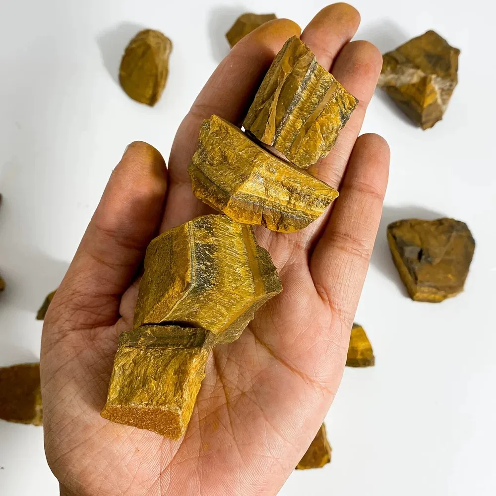 Natural Tiger Eye Stone Minerals Landscape Rock Specimen Raw Mineral Decorative Irregular Shape Bulk Quartz Stone DIY Home Decor