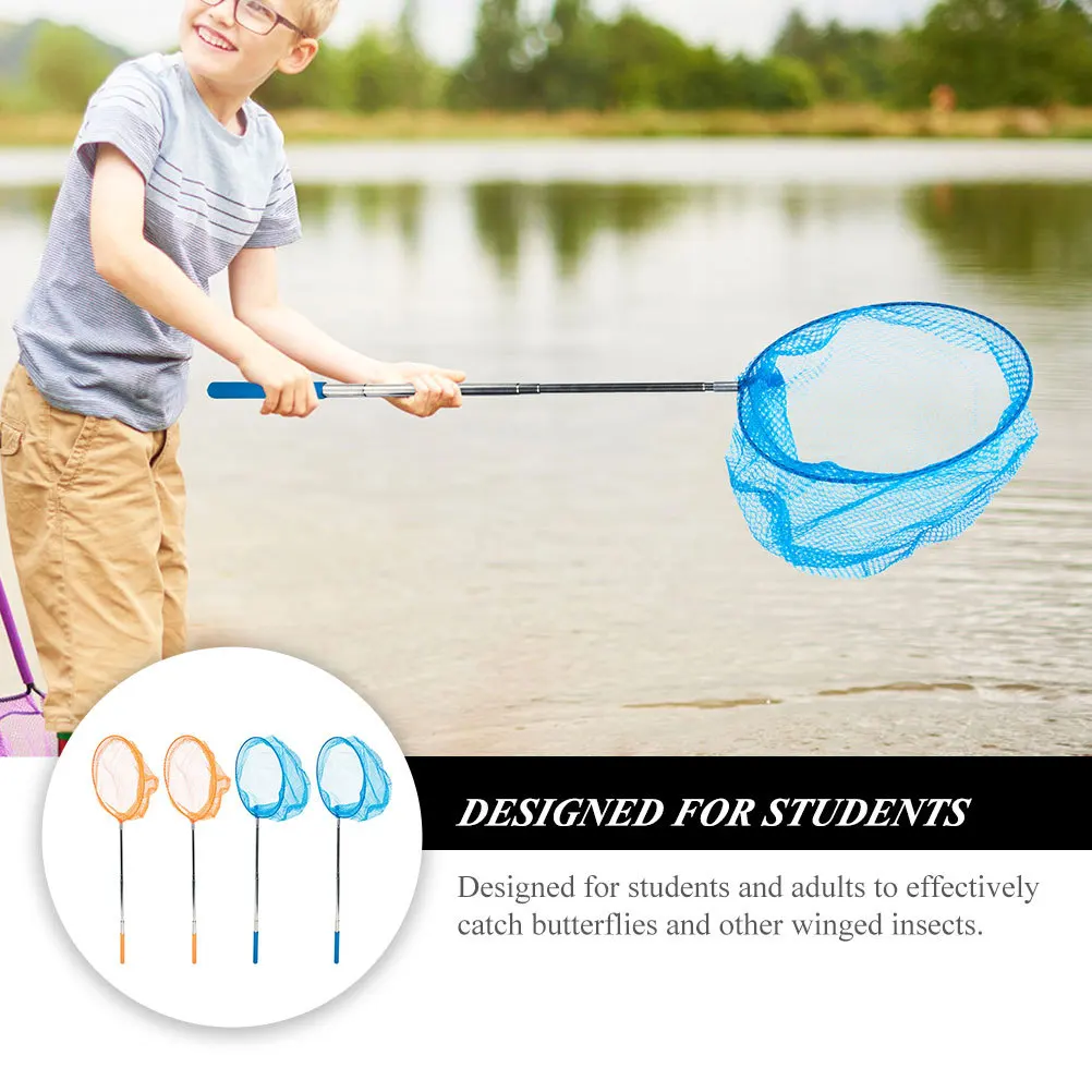 4 قطع من شبكة صيد الأسماك للأطفال في الهواء الطلق، خفيفة الوزن وقابلة للتمديد، شبكة صيد على شكل فراشة على شكل نحل للمغامرة #6