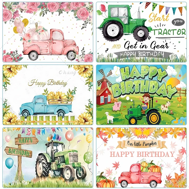 

Autumn Pumpkin Truck Backdrop Banner Fall Farm Thanksgiving Harvest Photography Background Festival Birthday Party Decorations