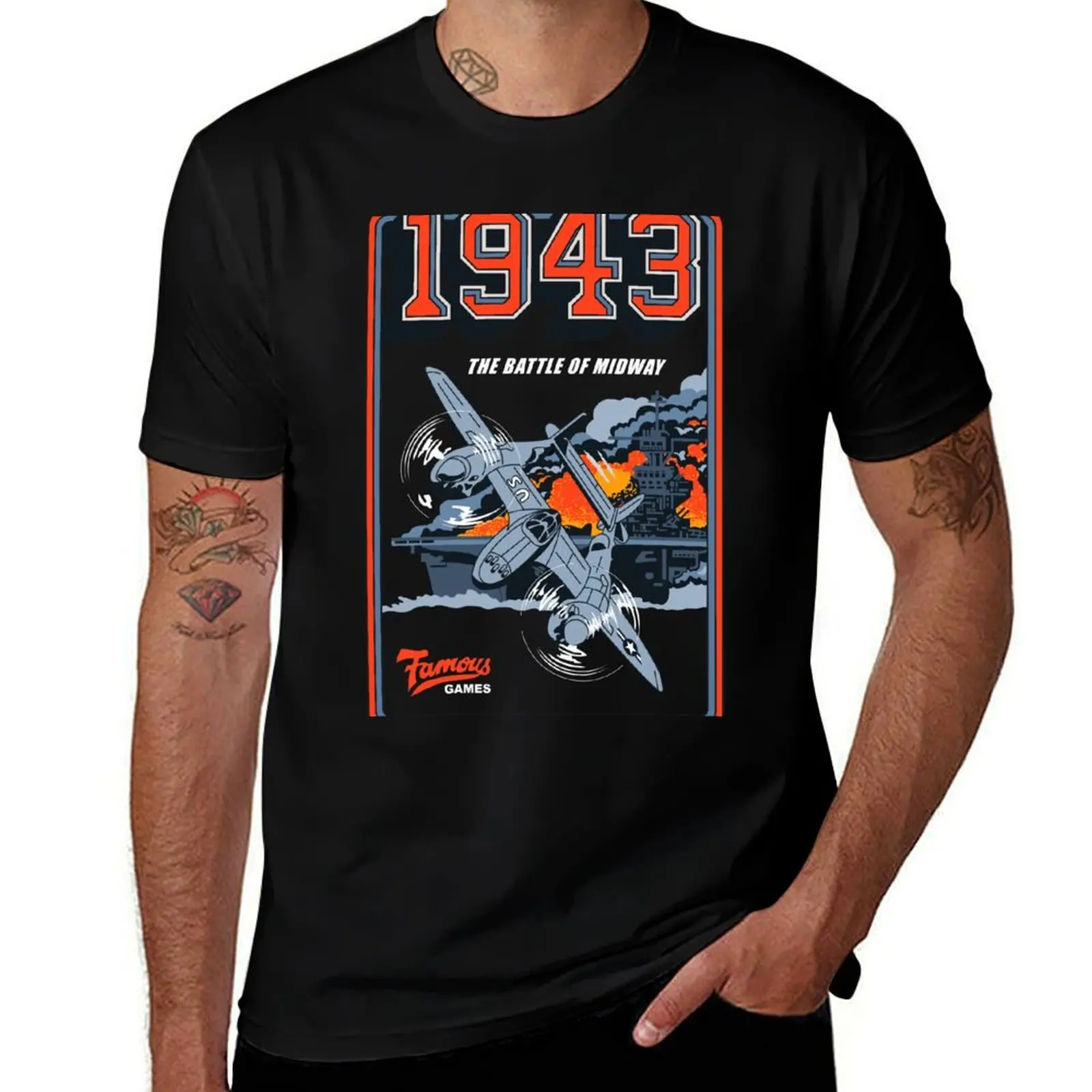 

1943 Retro Vintage Arcade T-Shirt oversized anime t shirts sweat mens t shirts pack