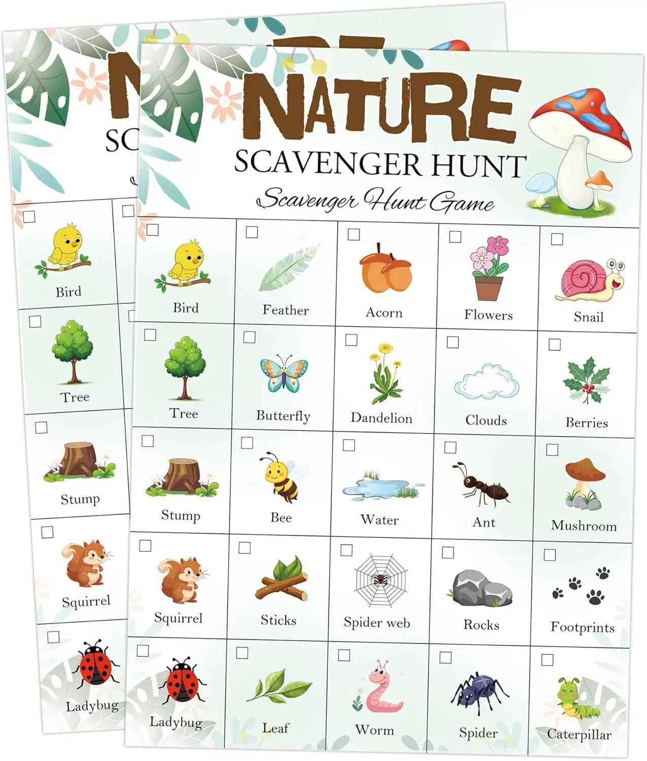 

30 шт. Карты для охоты природе, 5x7 дюймов, набор карточек для активного отдыха для автомобильных поездок, кемпинга и приключений на открытом воздухе - образовательная команда Gam