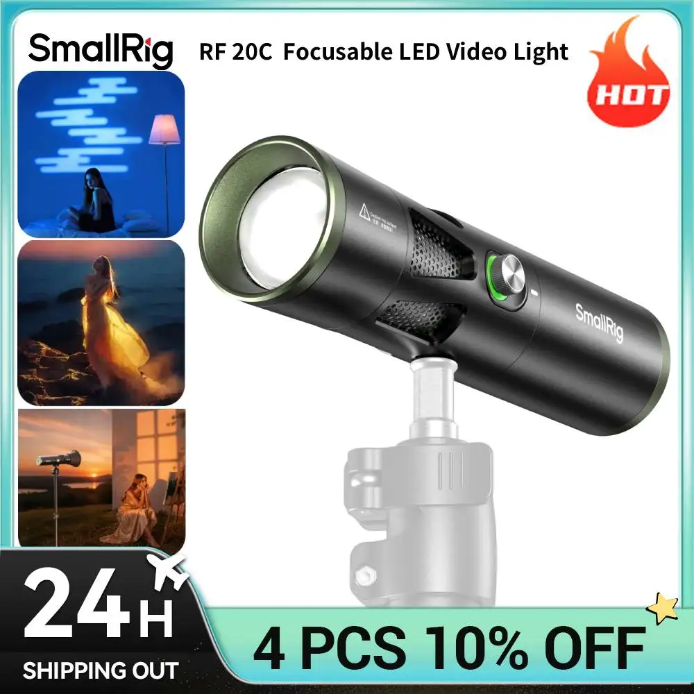 Image of SmallRig RF 20C Tragbares Fokussierbares LED-Videolicht 20W CRI 97 TLCI 99 Nur 520g 5 Farben LEDs Mini-Spotlight für Bild und Video