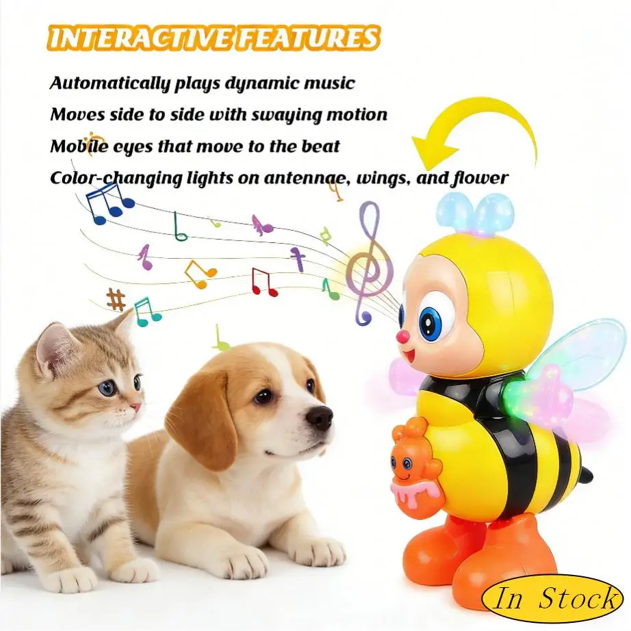 

В наличии! Танцующая игрушка-пчела с подсветкой и музыкой — интерактивная музыкальная пчела, милая мультяшная настольная игрушка для снятия стресса и развлечения