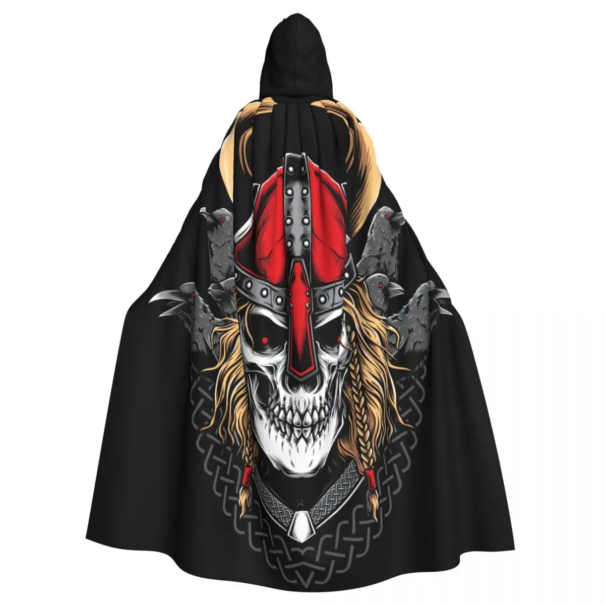 Vampire capa para adulto, capa com capuz, guerreiro viking, comprimento total, halloween cosplay