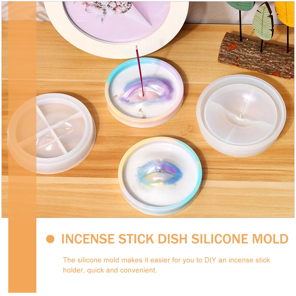 2 Pcs Silicone Mold Lip Shaped DIY Incense Stick Holder Casting Flexible Novel Dish Silica Gel Making