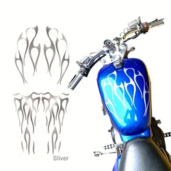 Motorcycle Silver Flame Stickers Waterproof Motorbike Tank Decals for Honda Shadow VT750 Universal Moto Accessories