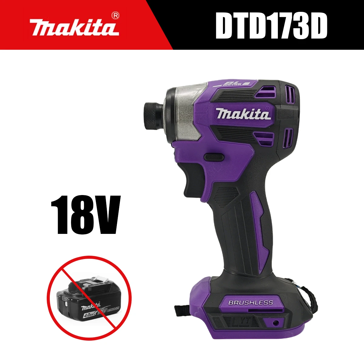 Makita 18V DTD173 borstelloze boormachine, elektrisch gereedschap, veelkleurig, doe-het-zelf, 180 Nm, elektrische houtbout, T-modus