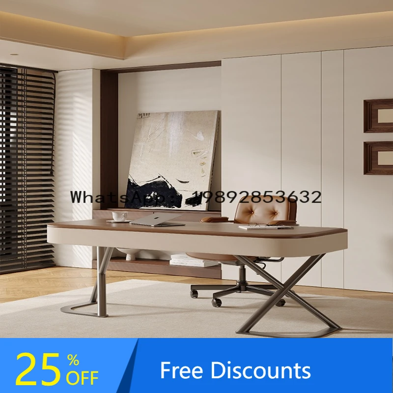 

XL Desk Home Light Luxury Modern Small Apartment Study Office Desk Solid Wood Computer Desk