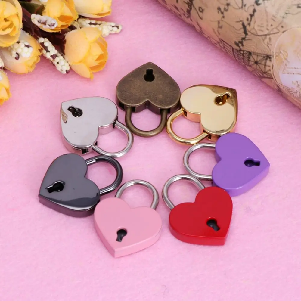Jewelry Box Luggage Travel Wedding Mini Zinc Alloy Love Heart Lock Locks Padlock Hardware