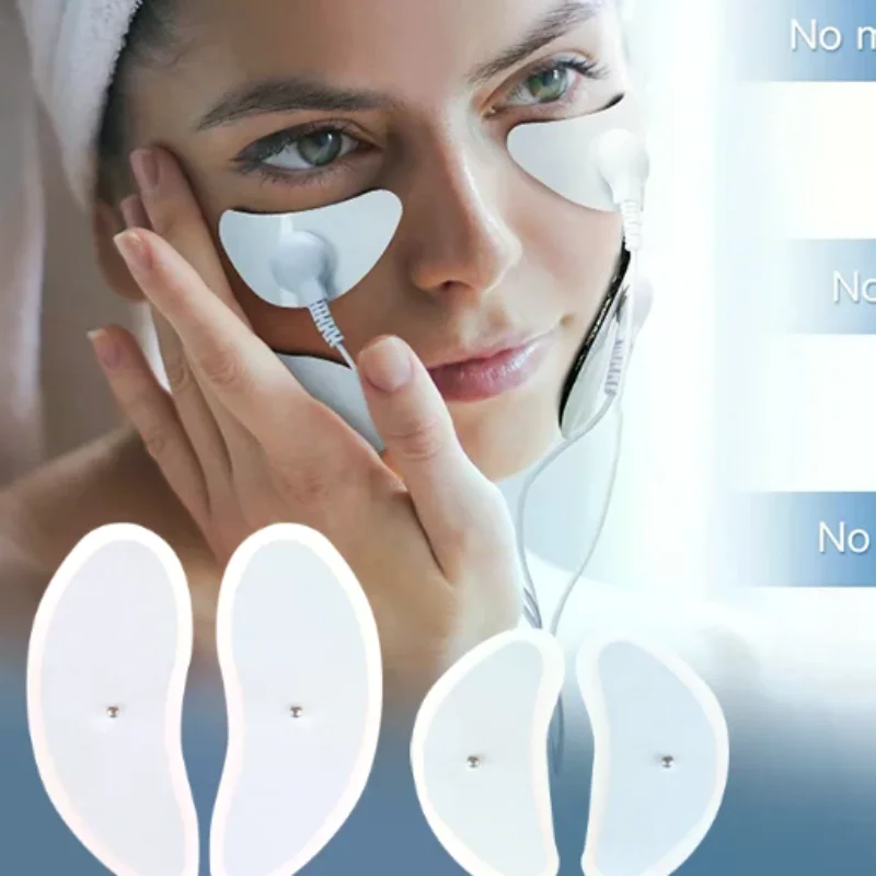 4Pcs EMS Muscle Stimulator Electrode Pads For Facial Lifting Face Massager Tens Acupuncture Digital Electronic Pulse