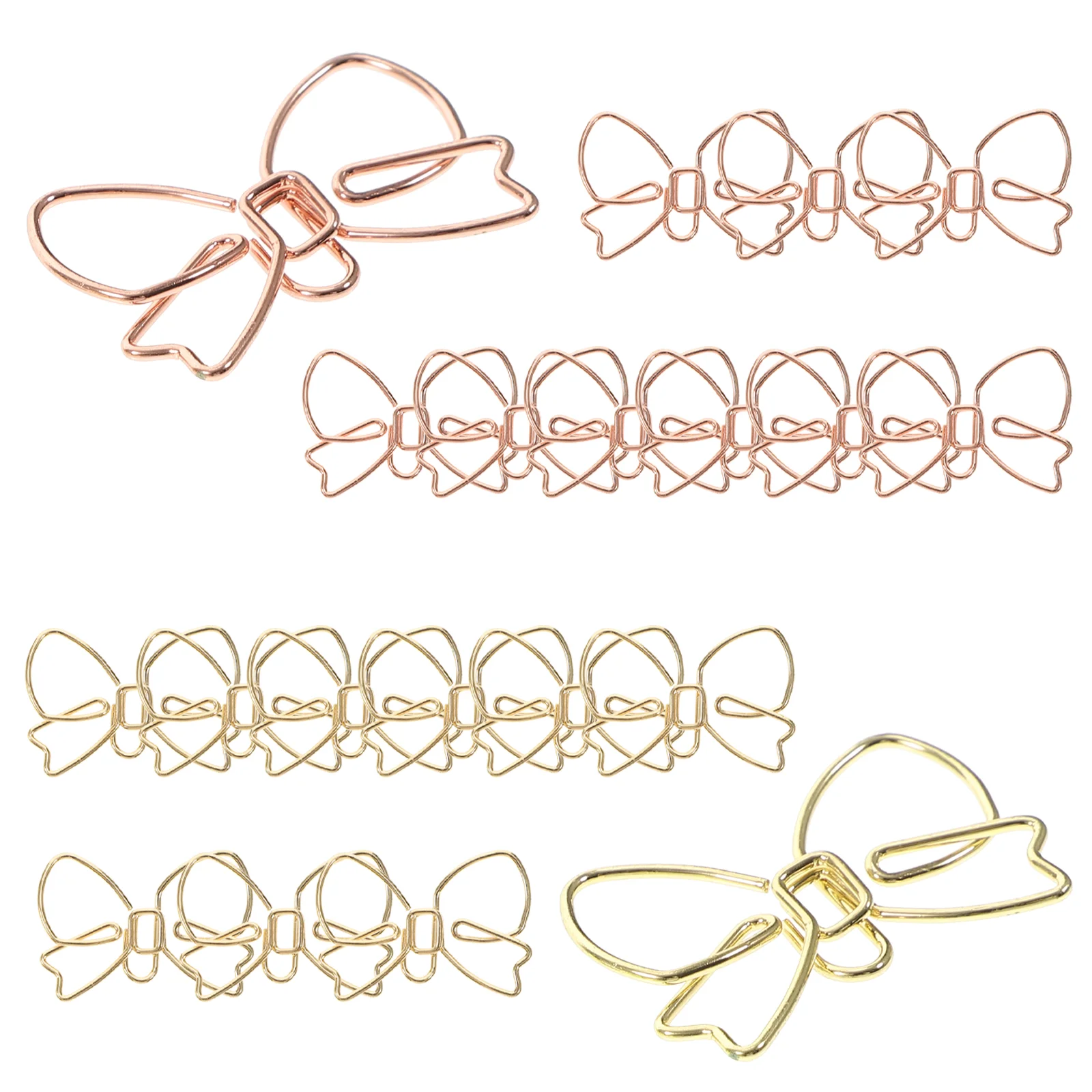 20 Pcs Accessories Paper Clip with Bow Office Clips Extra Large Bull Metal Note