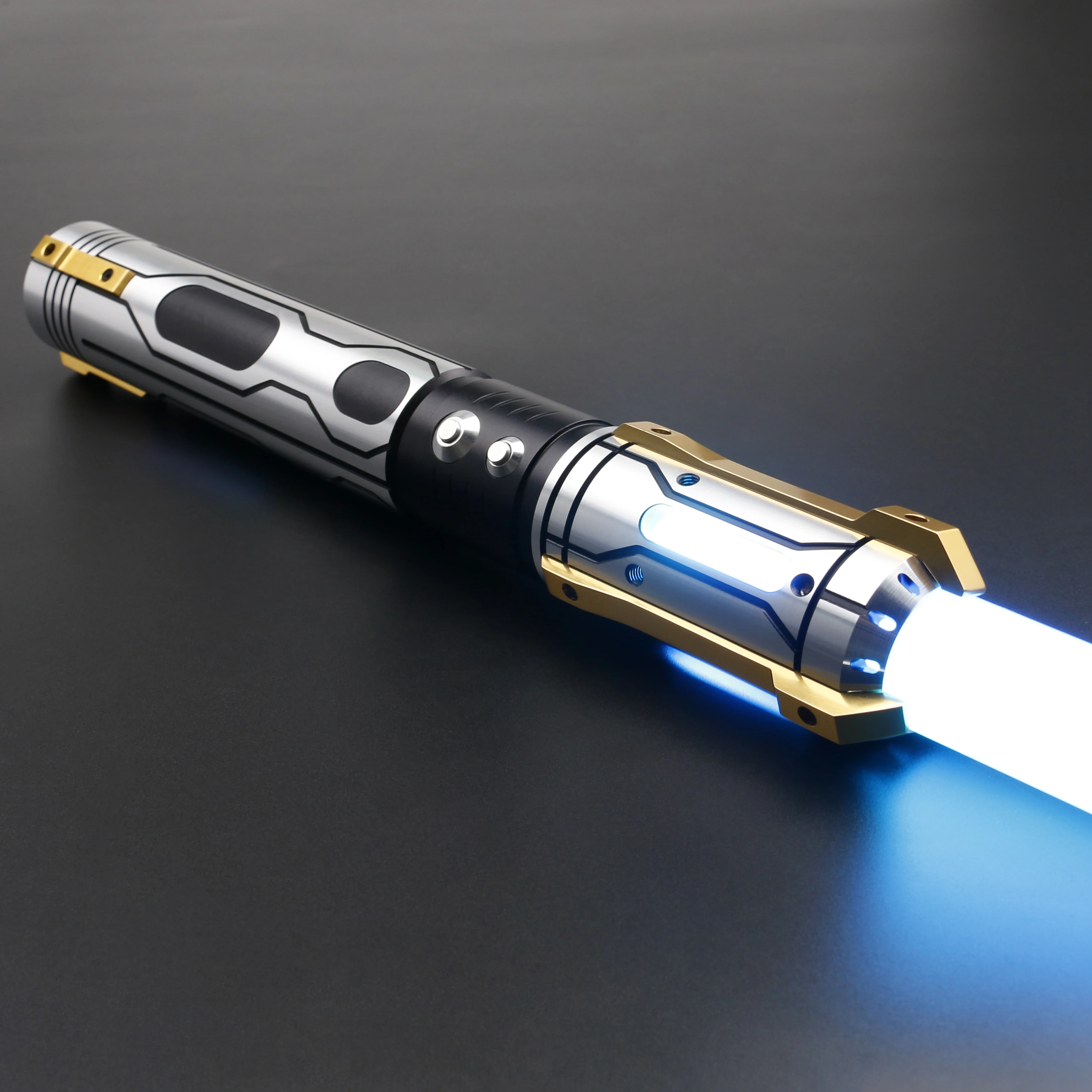 TXQSABER Ghost Heavy Dueling Lightsaber Smooth Swing Metal Hilt SNV4 RGB Light Sword with LED Blade Blaster FOC Force Darp Jedi