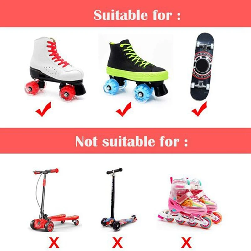 عجلات لوح التزلج المضيئة 8 قطع عجلات تزلج لامعة مضيئة