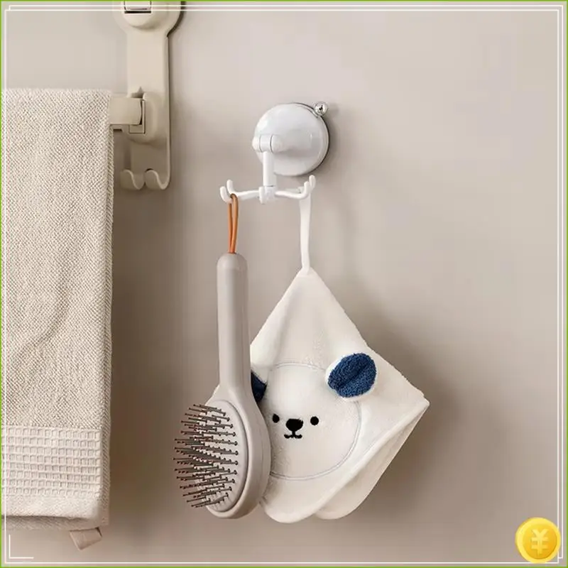 Rotatable Kitchen Hook - 6-Claw Suction Cup Wall Mount For Spatulas & Cookware, Drill-Free Plastic Storage Solution